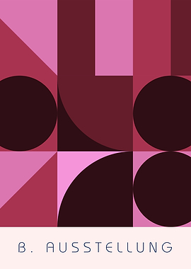 Geometric Pink and Burgundy Abstract Art