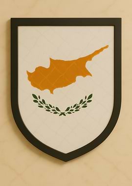 Cyprus Flag Framed Art - Marble look