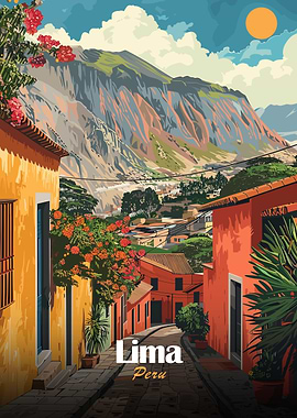 Lima, Peru Travel Poster