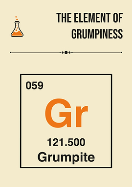 Element of Grumpiness Funny Periodic Table Sarcastic Humor