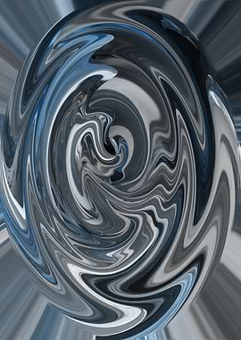 Abstract Swirl of Blues and Grays 3