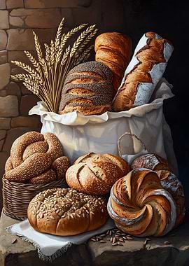 Abundant Bread Still Life