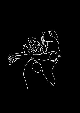 Minimalist Couple Line Art