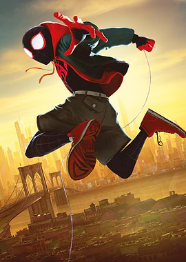 Into the Spider-Verse Miles in Action