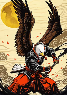 Eagle Samurai Warrior with Katana