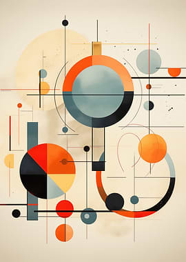 Bauhaus Geometric Abstract Composition - Abstract Geometric Composition