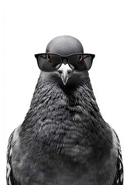 Cool Rock Dove Pigeon with Sunglasses