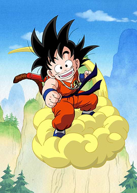 DB Goku on Flying Nimbus