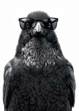 Cool Raven with Sunglasses