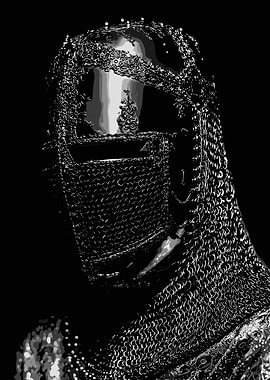 Medieval Knight Helmet with Chainmail
