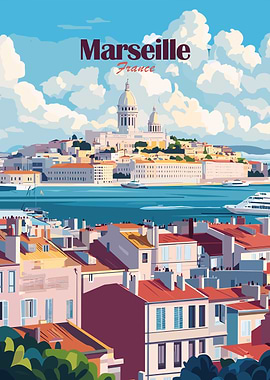 Marseille France Travel Poster