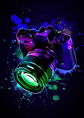 Neon Camera Art