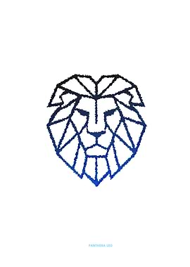 Geometric Lion Head Illustration (White)