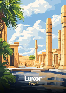 Luxor Egypt Travel Poster