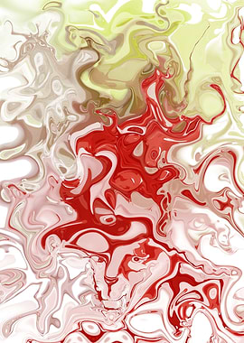 Abstract Swirls of Red and Beige