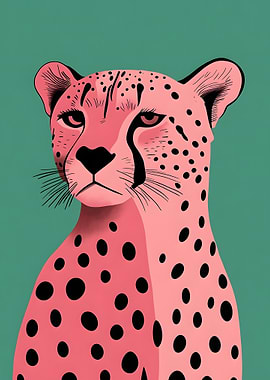 Pink Cheetah Portrait