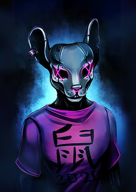 Cyberpunk Rat Mask Character