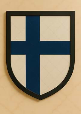 Finnish Flag Shield - Marble look