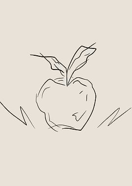 Apple Line Art