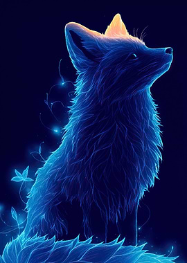 Glowing Blue Fox
