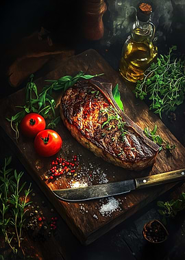 Grilled Steak with Tomatoes and Herbs