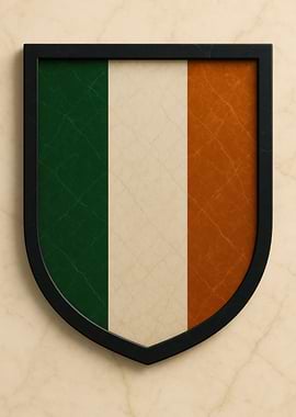 Irish Flag Shield - Marble look