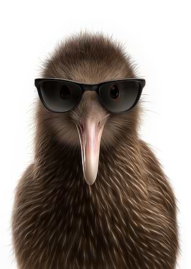 Cool Kiwi Bird with Sunglasses