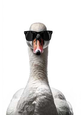 Cool Swan with Sunglasses