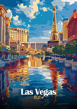 Las Vegas USA Travel Poster