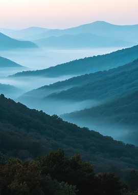 Blue Ridge Mountains Misty Morning