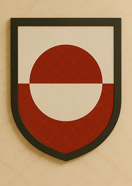 Minimalist Greenland Flag Framed Art - Marble look