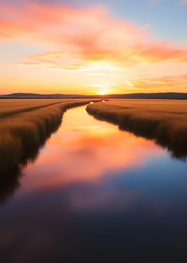 Sunset River Landscape