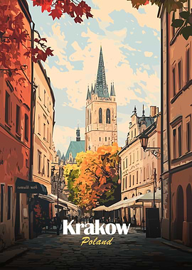 Krakow, Poland Cityscape Art