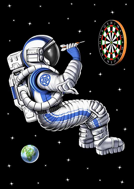 Astronaut Darts Player