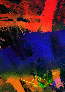 Abstract Painting with Bold Colors