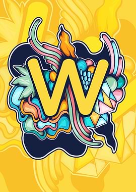Letter W Doodle Art