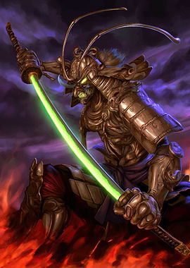 Samurai Warrior Glowing Sword