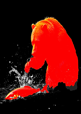 Cool Bear Catching Fish