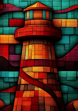 Abstract Lighthouse Mosaic