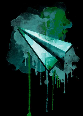 Paper Airplane with Watercolor Effect