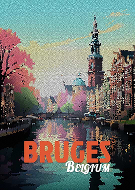 Bruges, Belgium Mosaic Art Poster