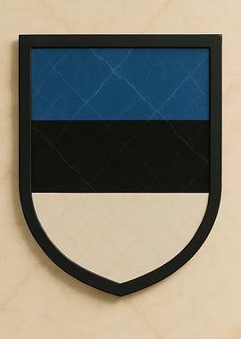 Estonian Flag Shield - Marble look
