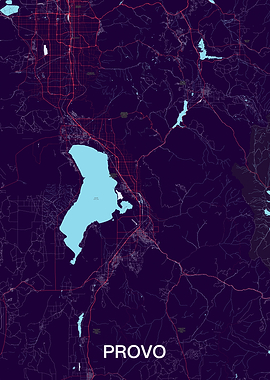 Provo City Map - Dark Blue