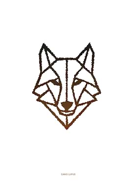 Geometric Wolf Head Illustration (White)