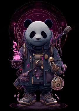 Cyberpunk Panda Mage