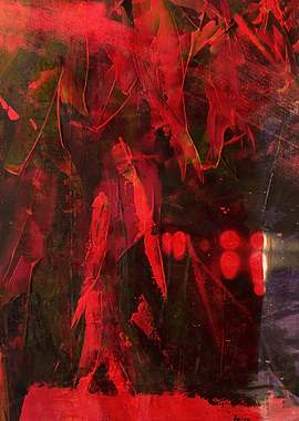 Abstract Red and Black Painting