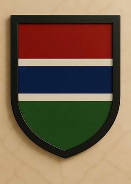 Framed Gambia Flag Shield - Marble look