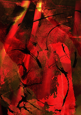 Abstract Red and Black Strokes