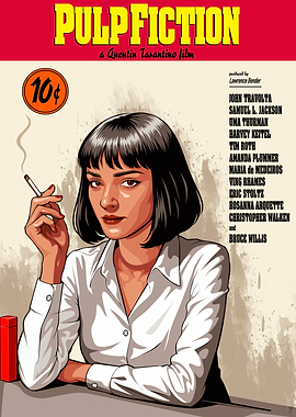 Pulp Fiction Uma Thurman Illustration