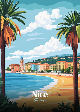 Nice, France Travel Poster